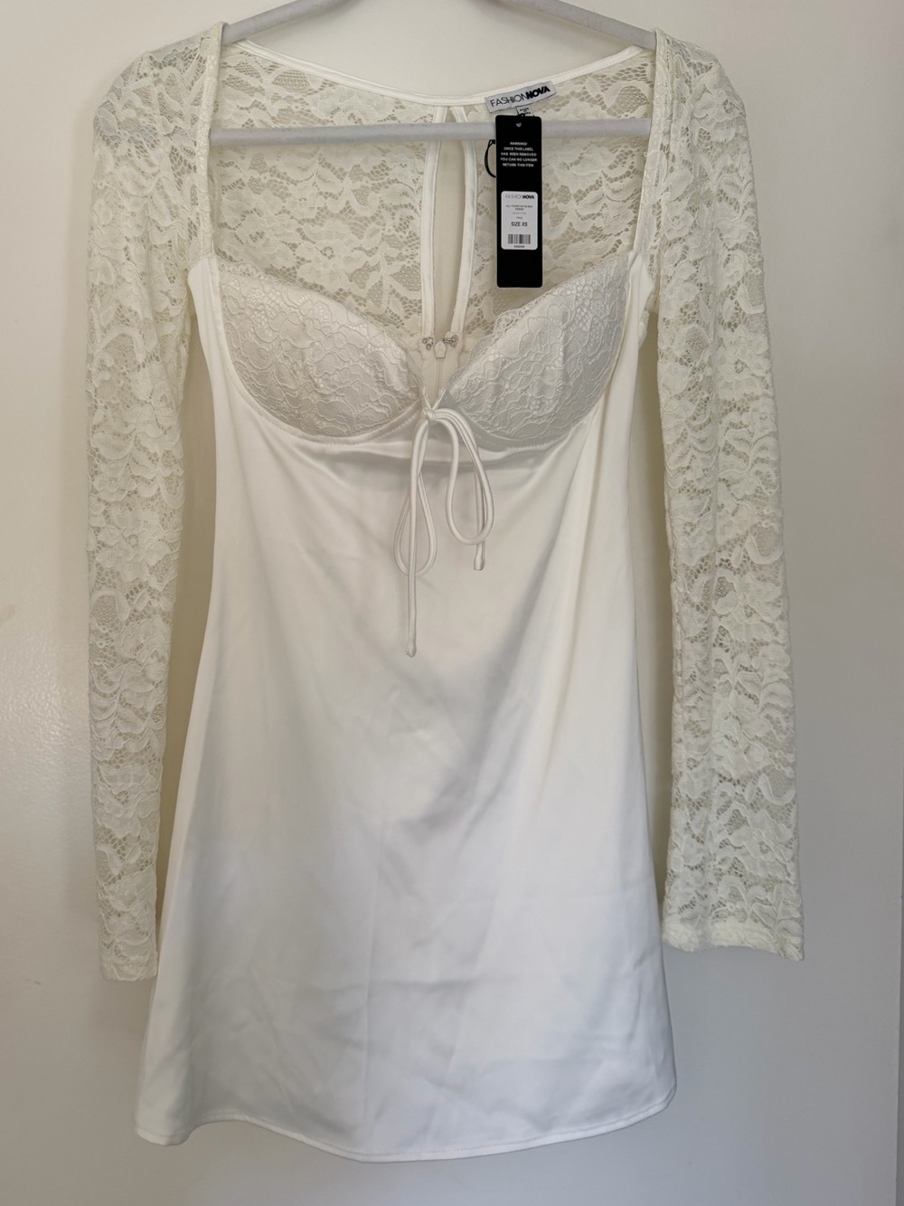 NWT Fashion Nova Lace Corset Mini Dress | White | Size XS
